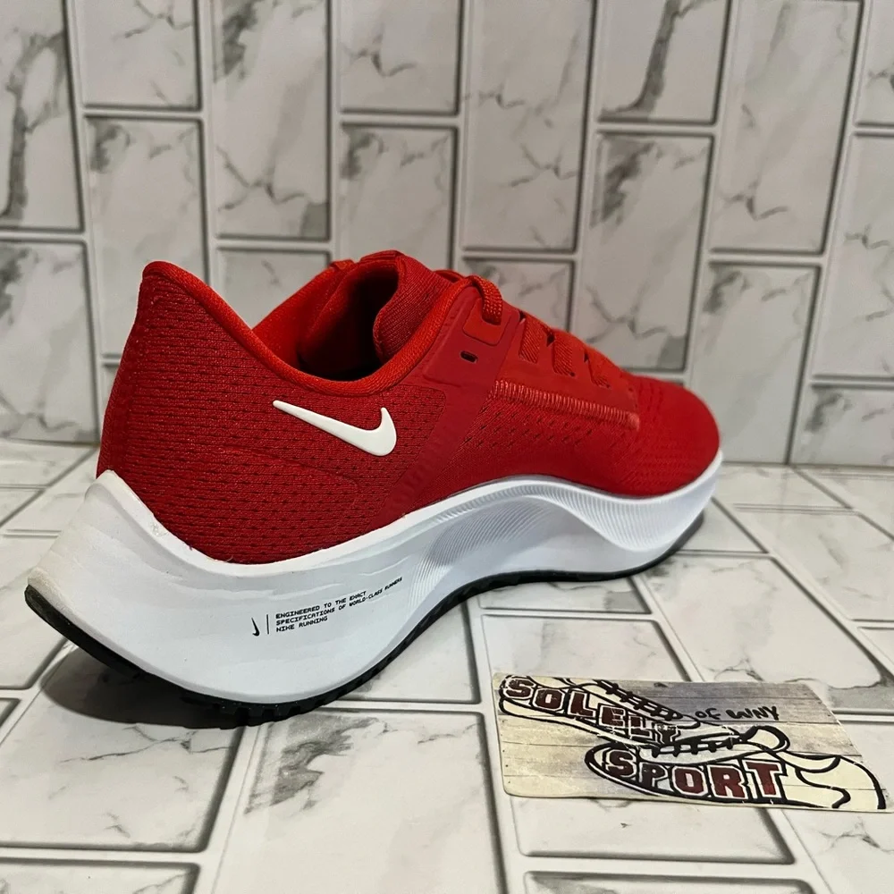 New Nike Air Zoom Pegasus 38 Red White Running Training Gym Shoes Workout Womens